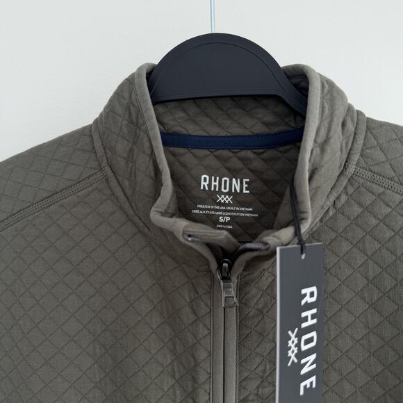 Rhone Vest Mens Small Green Gramercy Quilted Cotton Full Zip Classic Fit Golf - Picture 5 of 12